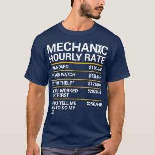 Camiseta Engraçado Mecânico por Taxa Horária