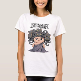 Camiseta Engraçado Medusa Gato Amo Não Olhe para meus gatos