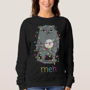 Camiseta Engraçado Meh Cat Fala de Natal para Gatos