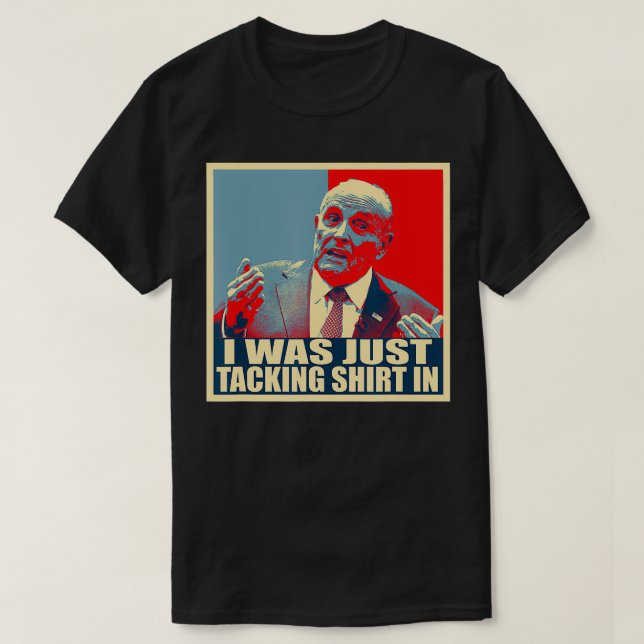 Camiseta Engraçado Meme Rudy Giuliani Tacking (Frente do Design)