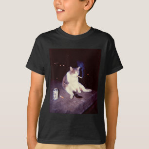 Camiseta Engraçado Memória Fumante Cigarro Kitten Brainrot