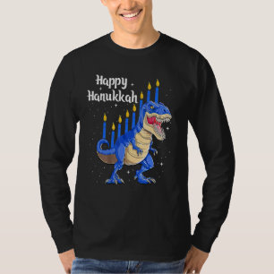 Camiseta Engraçado Menorassauro Rex Dinossaur Chanukkah Fel