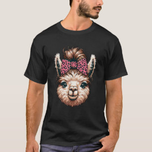 Camiseta Engraçado Mensagem Bun Lama Animal Print Coquette