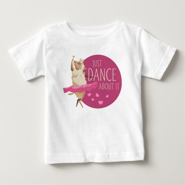 Camiseta Engraçado Mensagem De Ovelha - Apenas Dance Sobre  (Frente)