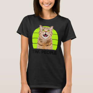 Camiseta Engraçado Meow Surpreendido Gato. Ilustração do Pe