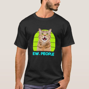 Camiseta Engraçado Meow Surpreendido Gato. Ilustração do Pe