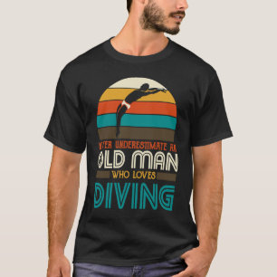Camiseta Engraçado Mergulhador Velho Que Adora Mergulhar F