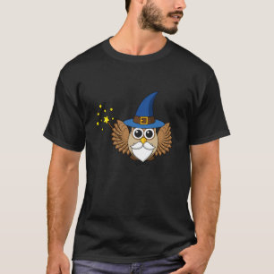 Camiseta Engraçado Merlin, o Cartoon da Coruja Mágica
