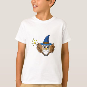 Camiseta Engraçado Merlin, o Cartoon da Coruja Mágica