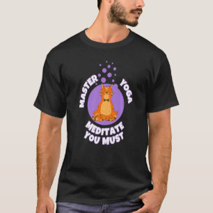 Camiseta Engraçado Mestre Yoga Be Zen Meditação Yoga Cat Lo