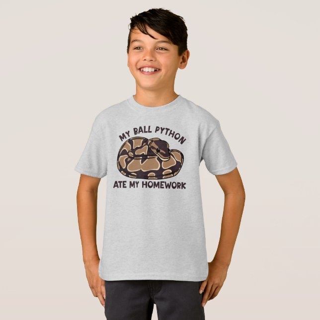 Camiseta Engraçado Meu Ball Python Comeu Meu Trabalho Em Ca (Frente Completa)