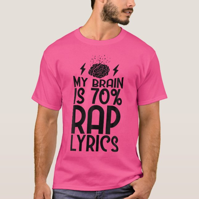 Camiseta Engraçado, Meu Cérebro É Rap (Frente)