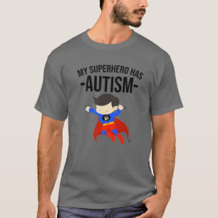 Camiseta Engraçado Meu Herói Tem Consciência Autismo Dando