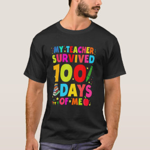 Camiseta Engraçado Meu Professor Sobreviveu A 100 Dias De M
