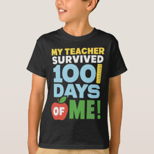 Camiseta Engraçado Meu Professor Sobreviveu A 100 Dias De M