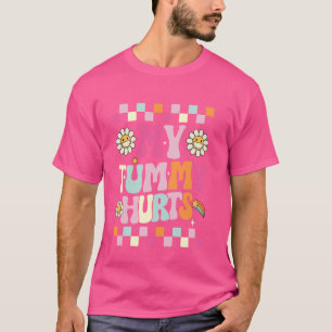 Camiseta Engraçado Meu Tummy Machuca Flor Bonito E Estético