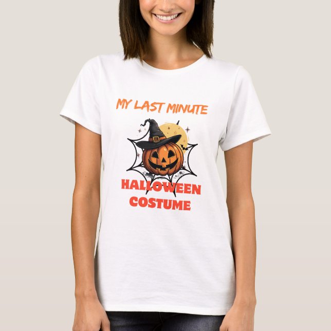 Camiseta Engraçado meu último minuto HALLOWEEN CUSTAME Ghos (Frente)