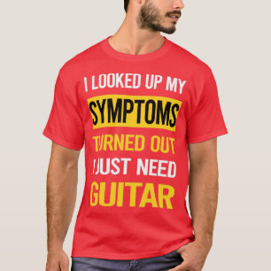Camiseta Engraçado Meus Sintomas Guitarista