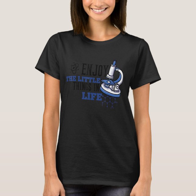 CAMISETA ENGRAÇADO MICROSCÓPIO, MICROBIÓLOGOS NERD SCI (Frente)