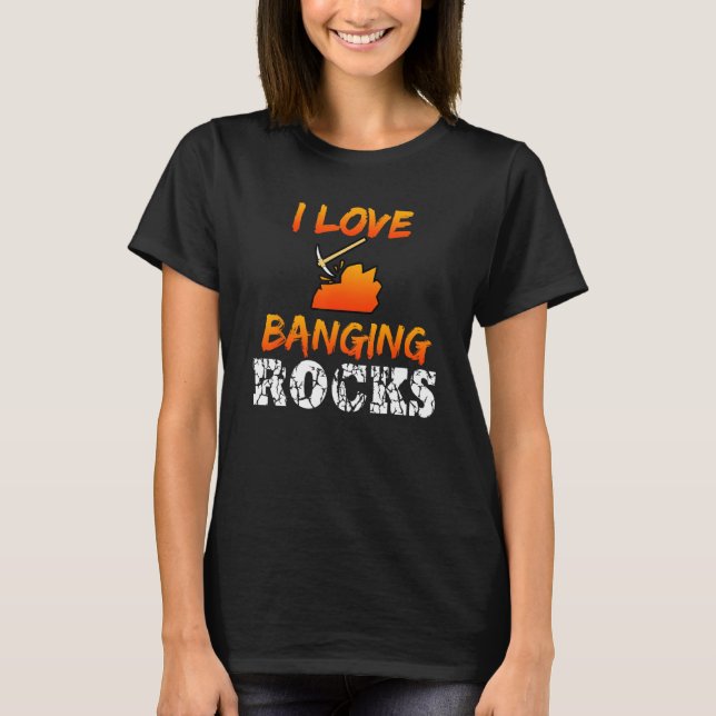 Camiseta Engraçado Mineração de Engenheiro Mineiro Eu Amo B (Frente)