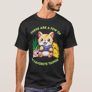 Camiseta Engraçado Minhas Coisas Favoritas Gatos Plantas &