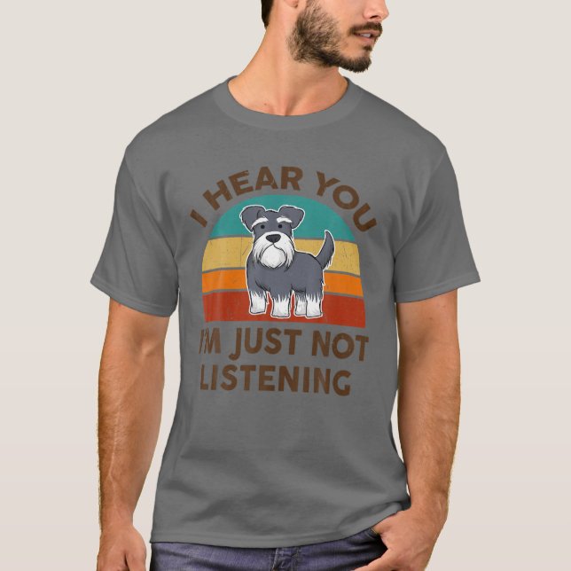 Camiseta Engraçado Miniatura Schnauzer Eu ouvi você Eu simp (Frente)