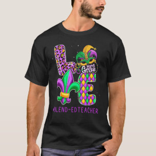 Camiseta Engraçado Misturar Ed Professora Mardi Gras Matand