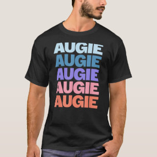 Camiseta Engraçado Moderno Texto Repetido Nome Próprio Augi
