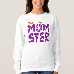 Camiseta Engraçado "Momster" Lançando Letras Halloween Mãe