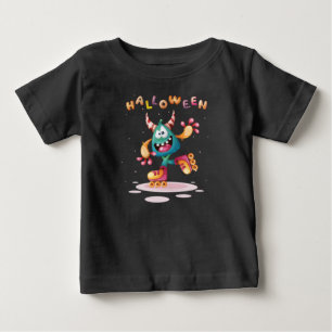 Camiseta Engraçado Monstro Infantil de Halloween Toddler Ba