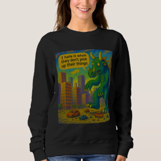 Camiseta Engraçado Monstro Kaiju pisando em coisas Fantasia
