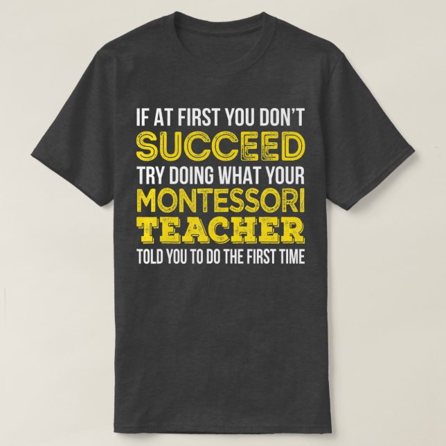 Camiseta Engraçado Montessori Teacher Gift (Frente do Design)