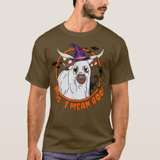 Camiseta Engraçado Moo Eu Quero Dizer Boo Cow Halloween Cos