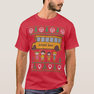 Camiseta Engraçado Motorista de Ônibus no Natal Feliz Holid