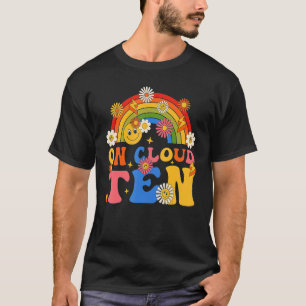 Camiseta Engraçado na Nuvem Décima Flor Feliz 10º Aniversár