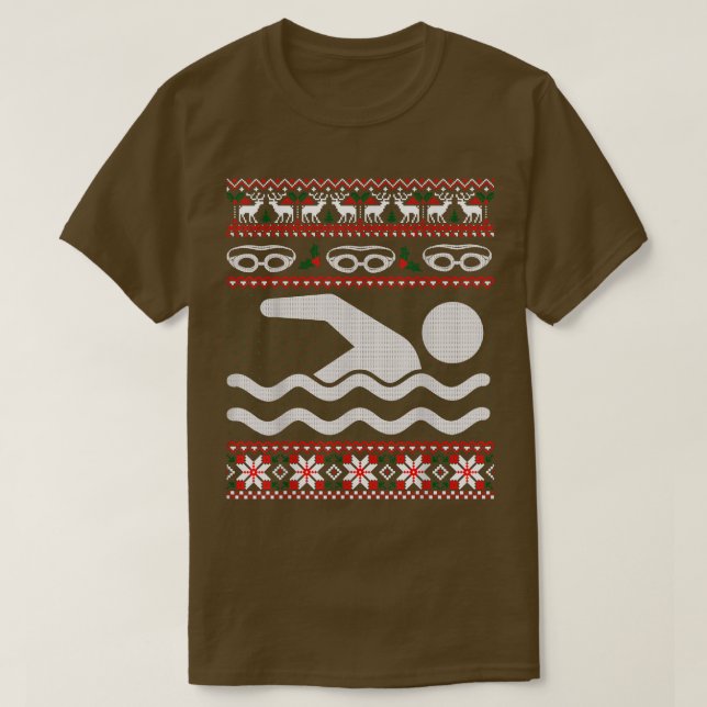Camiseta Engraçado Nadando doce de Natal (Frente do Design)