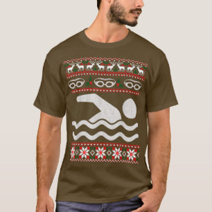Camiseta Engraçado Nadando doce de Natal