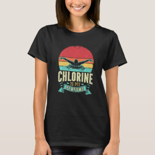 Camiseta Engraçado Nadar Cloro Nadador É Minha Natação Perf