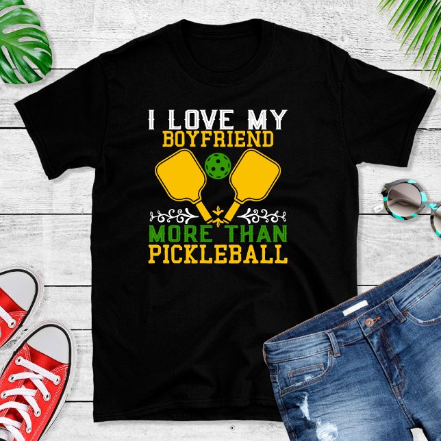 Camiseta Engraçado Namorado do Amor Mais do que Pickleball (Criador carregado)