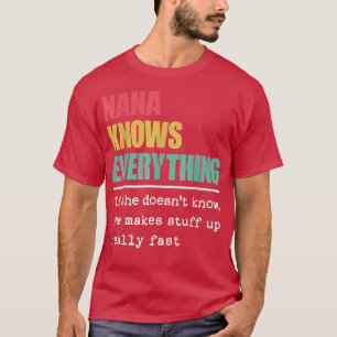 Camiseta Engraçado Nana Sabe Tudo Orgulhoso Melhor Gr