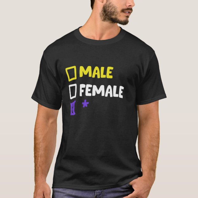 Camiseta Engraçado Não-Binário E Transgênero (Frente)