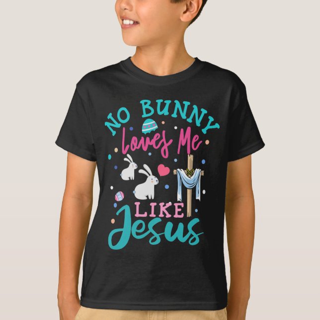 Camiseta Engraçado Não Coelhinho Me Ama Como Jesus Cristo C (Frente)