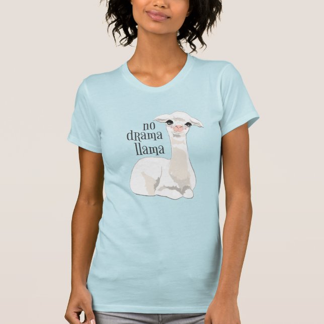 Camiseta Engraçado Não Drama Llama Pop Cultura (Frente)
