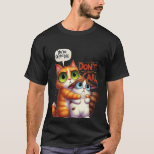 Camiseta Engraçado "Não Faça Isso Carl" 9ª Vida Gato✨🐈🚫