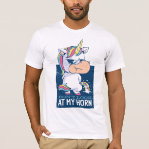 Camiseta ENGRAÇADO Não Olhe Meu Corno Mens Unicórnio