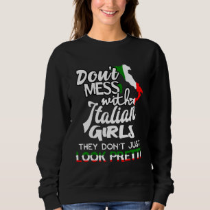 Camiseta Engraçado Não se meta com garotas italianas para c