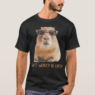 Camiseta Engraçado Não se Preocupe Seja Capy Capivara vinta