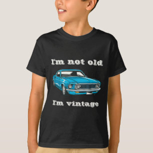 Camiseta Engraçado Não Sou Velho Sou Vintage Clic Carro Azu