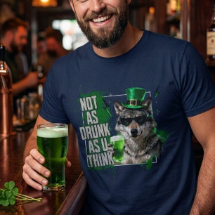 Camiseta Engraçado Não Tão Bêbado Dia de São Patrício Mascu