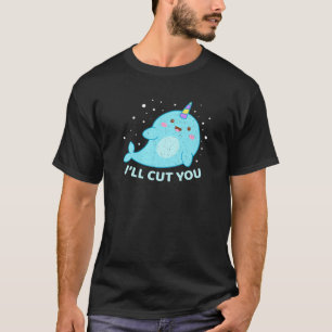 Camiseta Engraçado Narwhal Cortou-O Unicórnio Do Mar